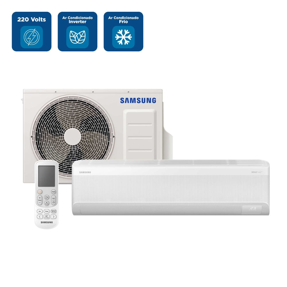 Ar Condicionado Split Inverter Samsung WindFree AI 24000 BTU/h Frio AR60F24D1AWNAZ - 220 Volts